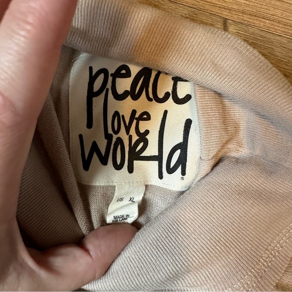 Peace Love World Bree Nude Bell Sleeve Faux Neck Comfy Knit Tunic Top Size L - Picture 3 of 9